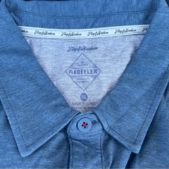 NWT FLAG & ANTHEM Madeflex performance Chest Stripe red blue Polo XXL mens - Picture 4 of 9